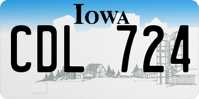IA license plate CDL724