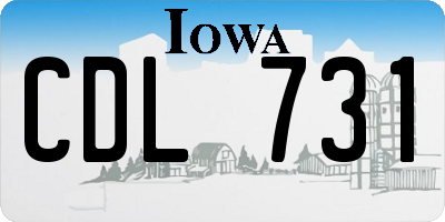 IA license plate CDL731