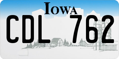 IA license plate CDL762