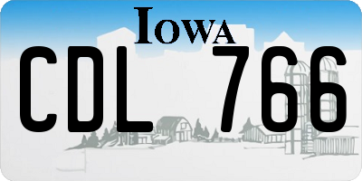 IA license plate CDL766