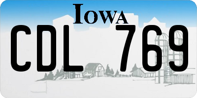 IA license plate CDL769