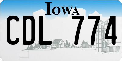 IA license plate CDL774