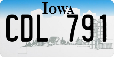 IA license plate CDL791