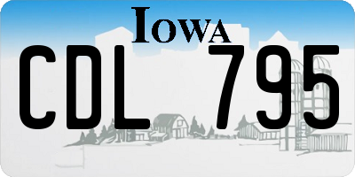 IA license plate CDL795