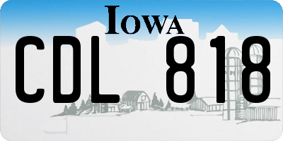 IA license plate CDL818