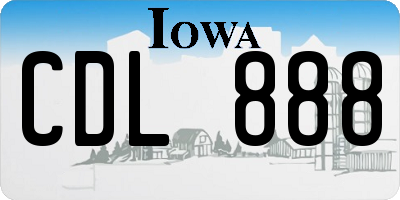 IA license plate CDL888