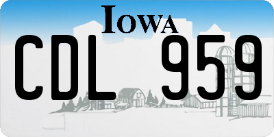 IA license plate CDL959