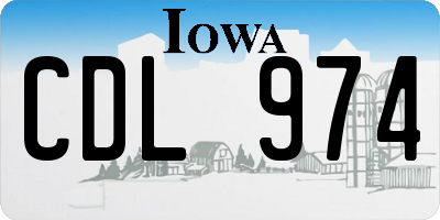 IA license plate CDL974
