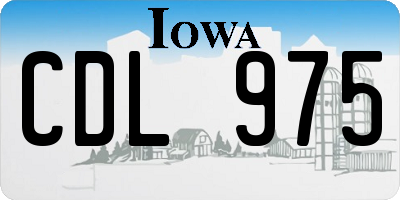 IA license plate CDL975