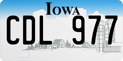 IA license plate CDL977