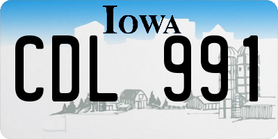 IA license plate CDL991