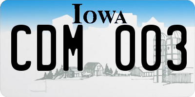 IA license plate CDM003