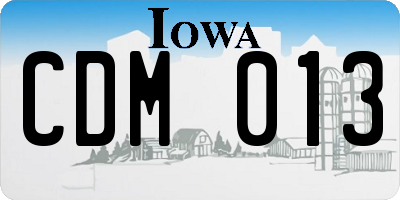 IA license plate CDM013