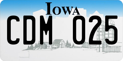 IA license plate CDM025