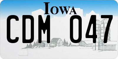 IA license plate CDM047