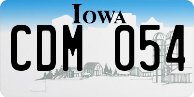 IA license plate CDM054