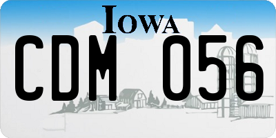 IA license plate CDM056