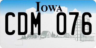 IA license plate CDM076