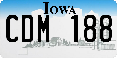 IA license plate CDM188