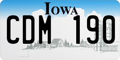 IA license plate CDM190