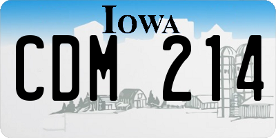 IA license plate CDM214