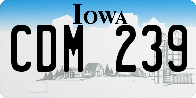 IA license plate CDM239