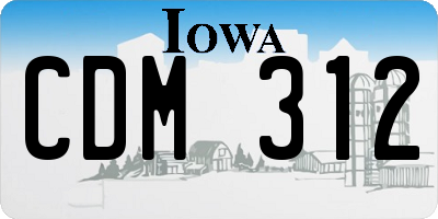 IA license plate CDM312