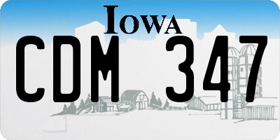 IA license plate CDM347