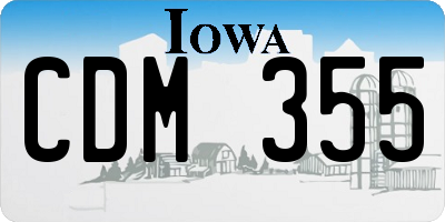 IA license plate CDM355