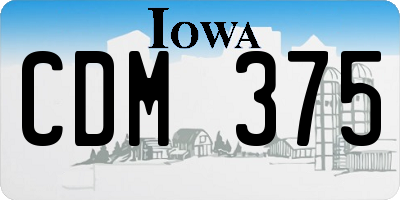 IA license plate CDM375