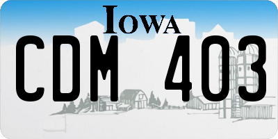IA license plate CDM403