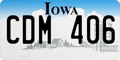 IA license plate CDM406