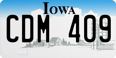 IA license plate CDM409