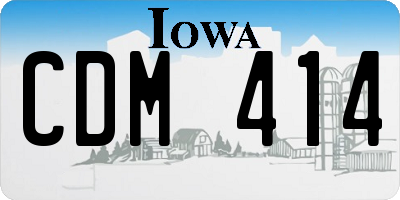 IA license plate CDM414