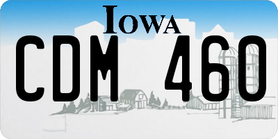 IA license plate CDM460