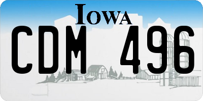 IA license plate CDM496