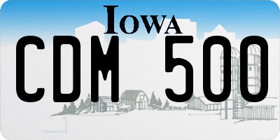 IA license plate CDM500