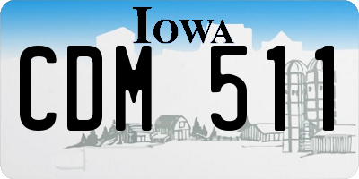 IA license plate CDM511