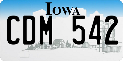 IA license plate CDM542