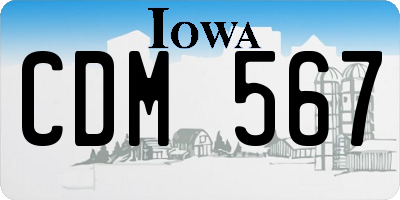 IA license plate CDM567