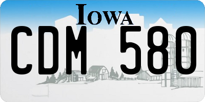 IA license plate CDM580