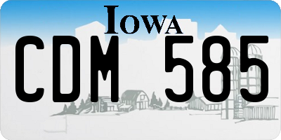 IA license plate CDM585