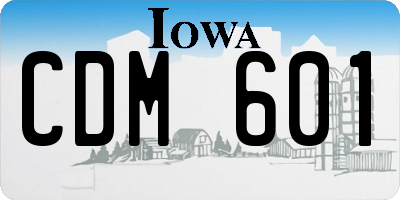 IA license plate CDM601
