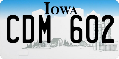 IA license plate CDM602