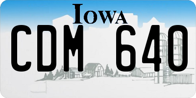 IA license plate CDM640