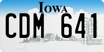 IA license plate CDM641