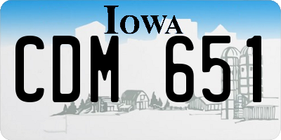 IA license plate CDM651