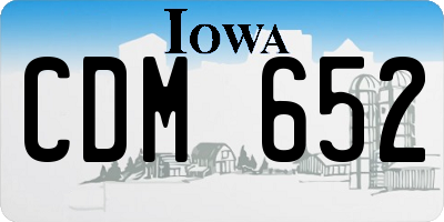 IA license plate CDM652