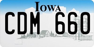 IA license plate CDM660