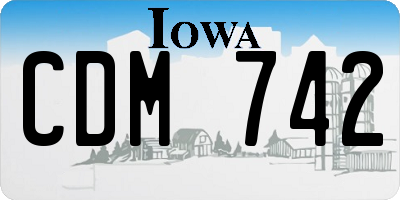 IA license plate CDM742